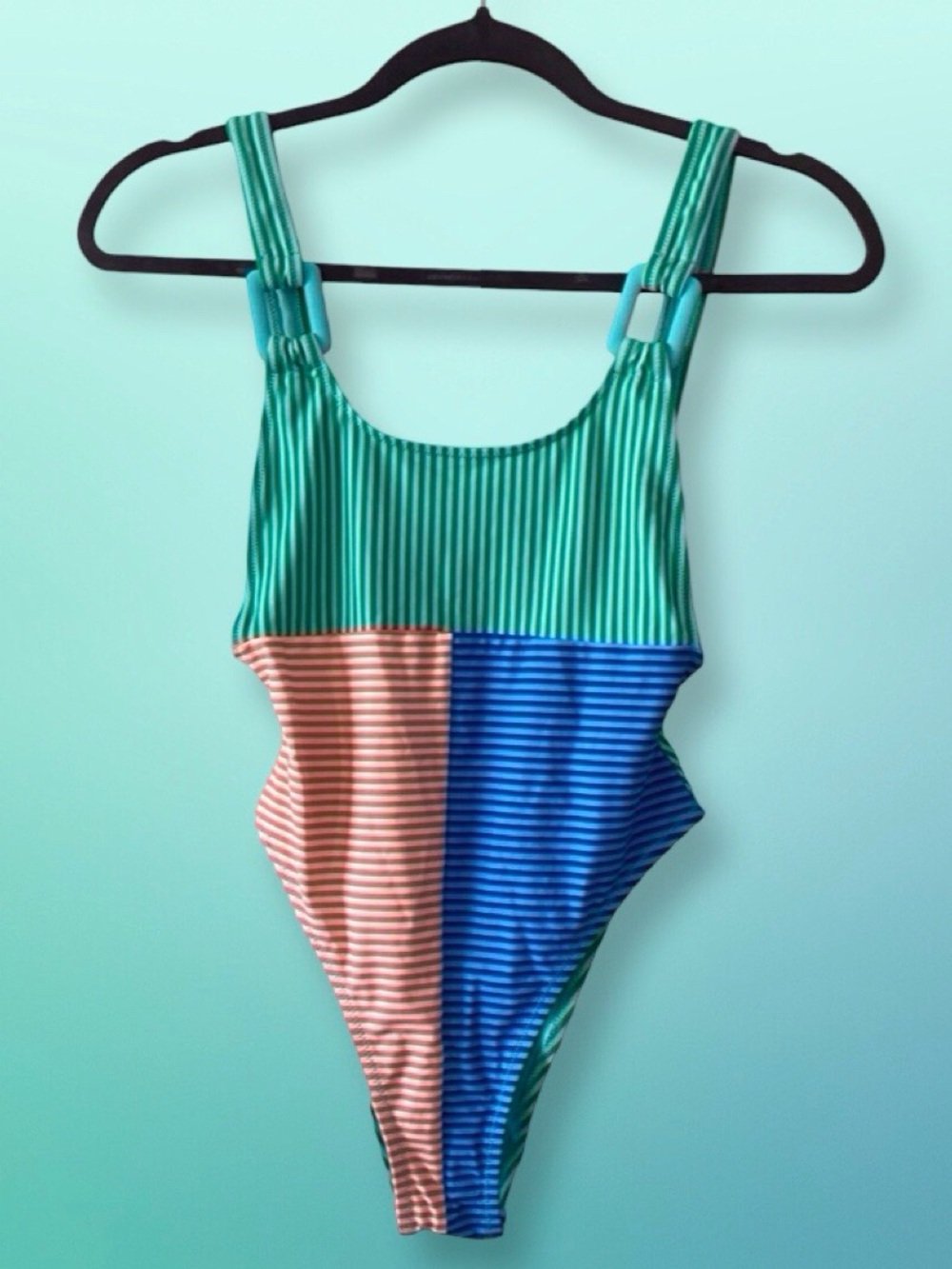 Aerie Color Block Stripe Cheekiest One Piece Swimsuit XS NWT